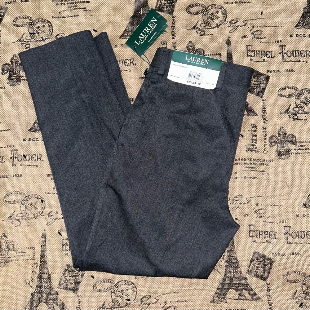 Lauren Ralph Lauren NWT! Big Boys Solid Medium Grey Suiting Pants SIZE 24W/8R